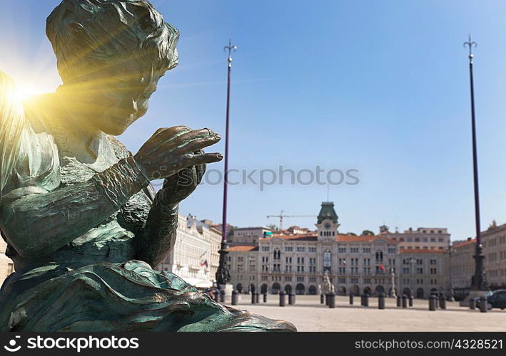 Ornate statue in town square