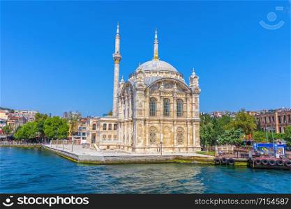 Ortakoy Mosque or Grand Imperial Mosque of Sultan Abdulmecid, close view, Istanbul.