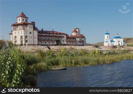 Orthodox Church on the shore of the river