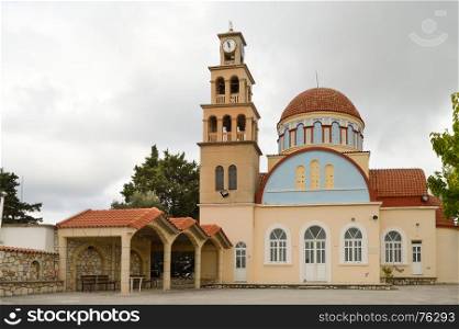 Orthodox church with a dome in the north west . Orthodox church with a dome in the north west of the island of Crete