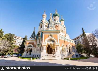 Orthodoxy church in Nice Riviera, Cote d&rsquo;Azur, France Panorama
