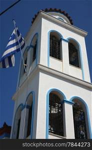 Ortodox church at Loutraki,Greek port on Skopelos island