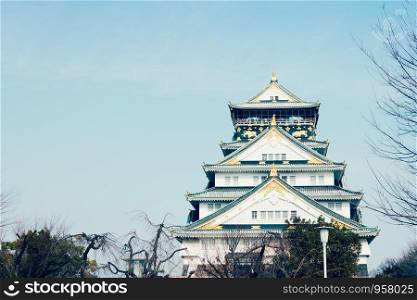 Osaka castle in japan.