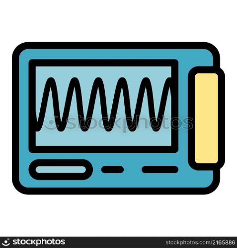Oscillograph equipment icon. Outline oscillograph equipment vector icon color flat isolated. Oscillograph equipment icon color outline vector