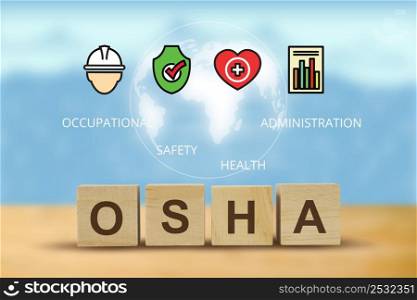 osha concept, Occupational, Safety Health , Administration, illustration.