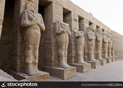Osiride statues of Ramesses III in Karnak Temple, Luxor, Egyp