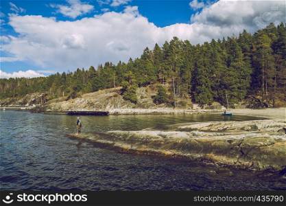 Oslo, Norvegia, boat and wood, angler. 2014