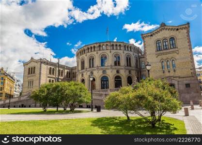 Oslo parliament is elected every four years in Norway in Oslo in a summer day