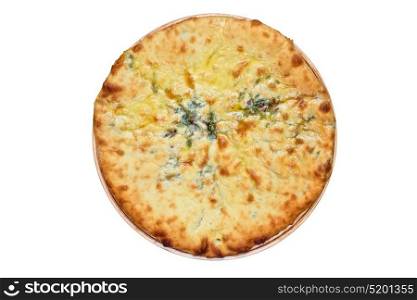 ossetian pie on a white. ossetian pie with beetroot onion and cheese isolated on a white background