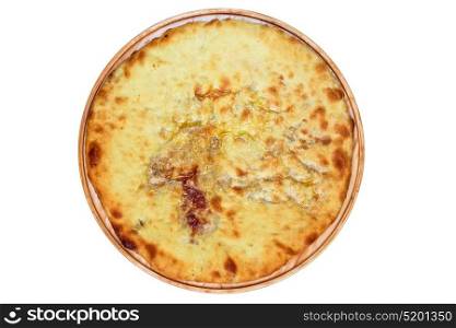 ossetian pie on a white. ossetian pie with cabbage and nuts isolated on a white background
