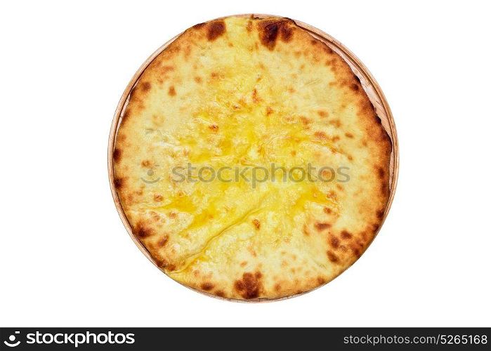 ossetian pie on a white. ossetian pie with cheese isolated on a white background