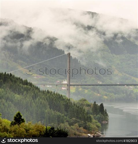 Osteroybrua Bridge over a fjord, Bergen, Norway