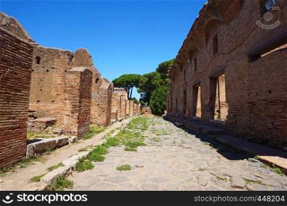 Ostia Antica - ancient residential building. Rome, Italy