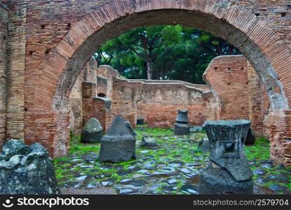 Ostia. part of the roman ruins of the port in Ostia