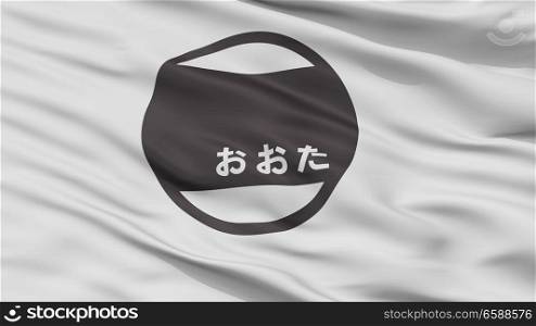 Ota City Flag, Country Japan, Gunma Prefecture, Closeup View. Ota City Flag, Japan, Gunma Prefecture, Closeup View