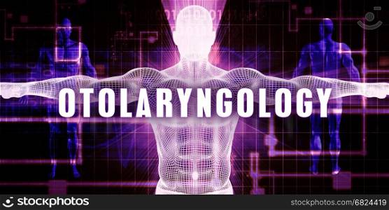 Otolaryngology as a Digital Technology Medical Concept Art. Otolaryngology