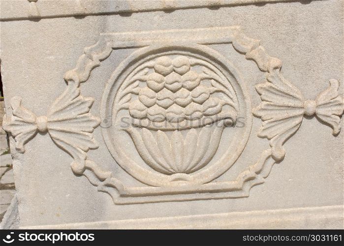 Ottoman marble carving art detail. Ottoman marble carving art in detail