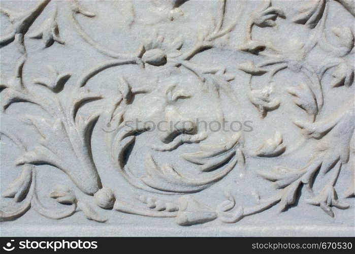 Ottoman marble carving art in detail