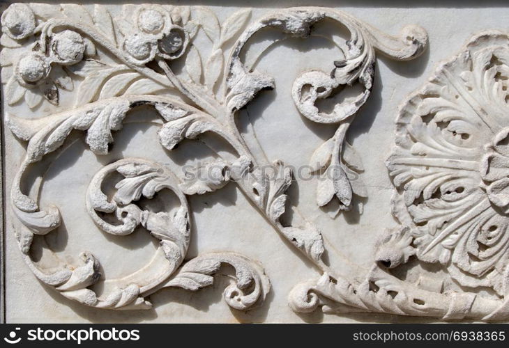 Ottoman marble carving art in detail