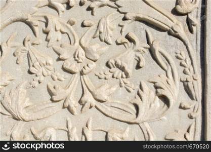Ottoman marble stone carving art in floral patterns