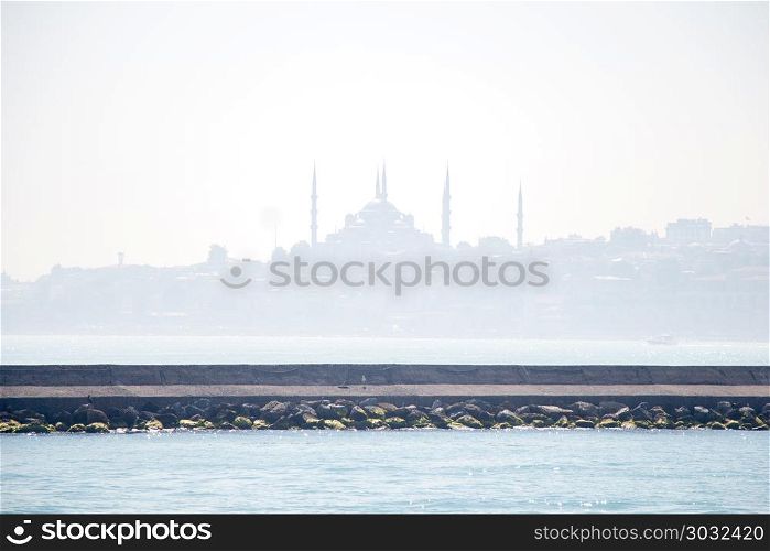 Ottoman style mosque in Istanbul. Outer view of Ottoman style mosque in Istanbul