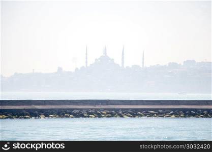 Ottoman style mosque in Istanbul. Outer view of Ottoman style mosque in Istanbul