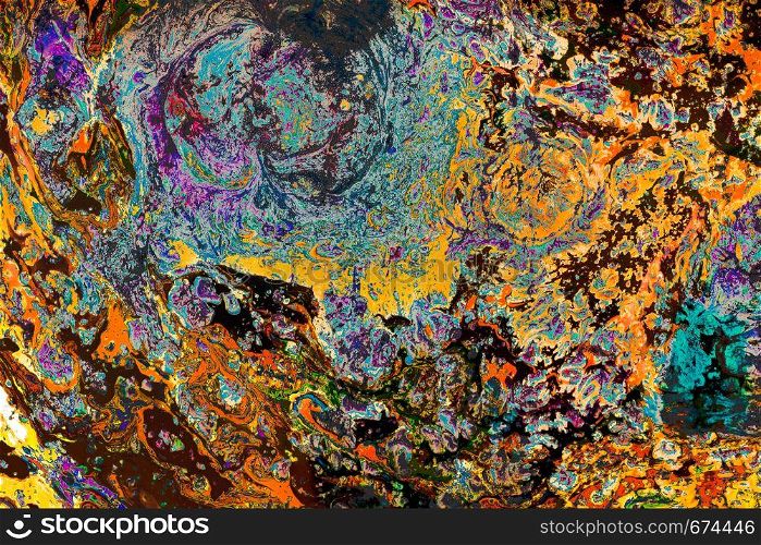 Ottoman Turkish marbling art patterns as abstract colorful background