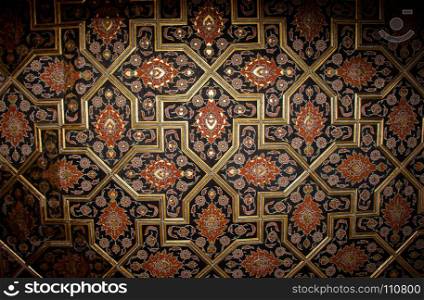 Ottoman-Turkish style floral art patterns on wood