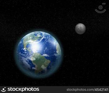 Our home planet in space