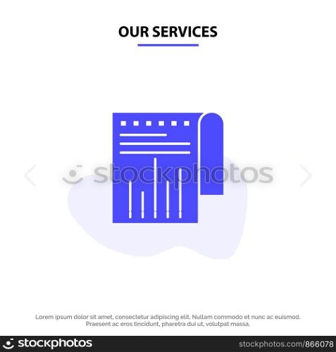 Our Services Business, Financial, Modern, Report Solid Glyph Icon Web card Template