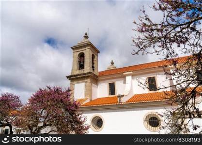 Ourem, Portugal - 31 March, 2022  the historic Igreja Nossa Senhora das Misericordias church near the Ourem castle