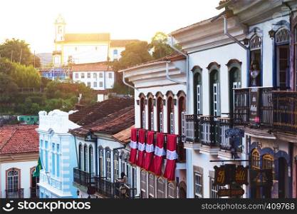 OURO PRETO, BRAZIL - MARCH 18, 2018:, view of the historical town Ouro Preto, Minas Gerais, Brazil