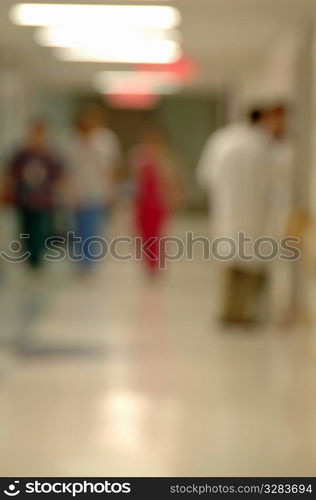 Out of focus hospital corridor.