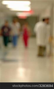 Out of focus hospital corridor.