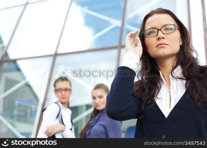 outdoor business girlfriends stay together