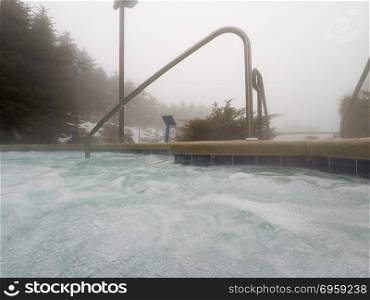 outdoor hot tub spa and pool in winter season