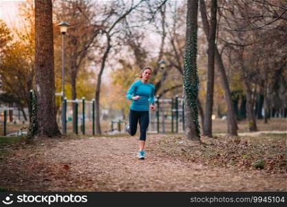 Outdoor Late Autumn Jogging