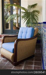 Outdoor patio chairs with Spaniard tile