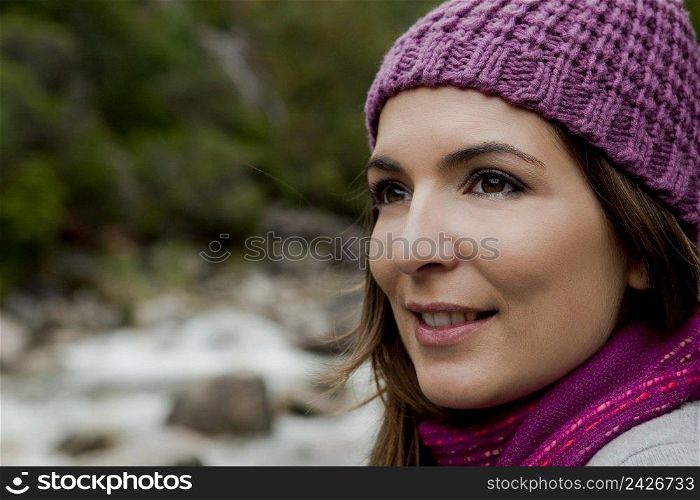 Outdoor portrait of a beautiful young woman