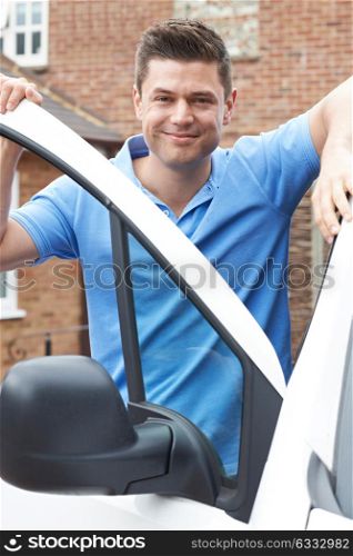 Outdoor Portrait Of Driver With Van