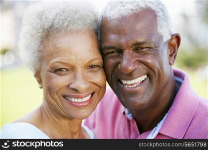 Outdoor Portrait Of Happy Senior Couple