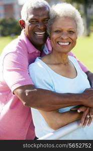 Outdoor Portrait Of Happy Senior Couple