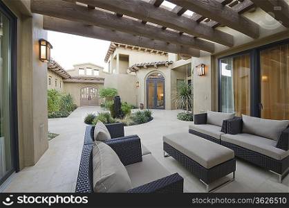 Outdoor room of Palm Springs home