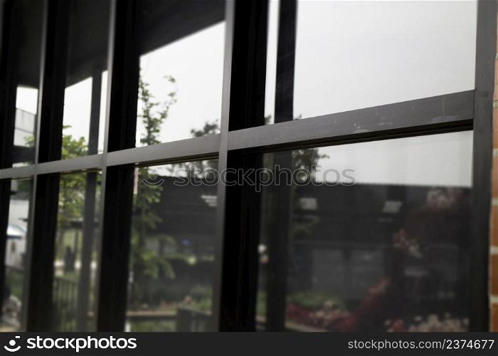Outdoor seating in a cafe, stock photo
