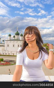 outdoors street portrait of girl