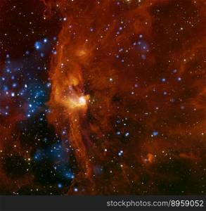 Outer Space Red Galaxy Stars Universe Cosmic Background