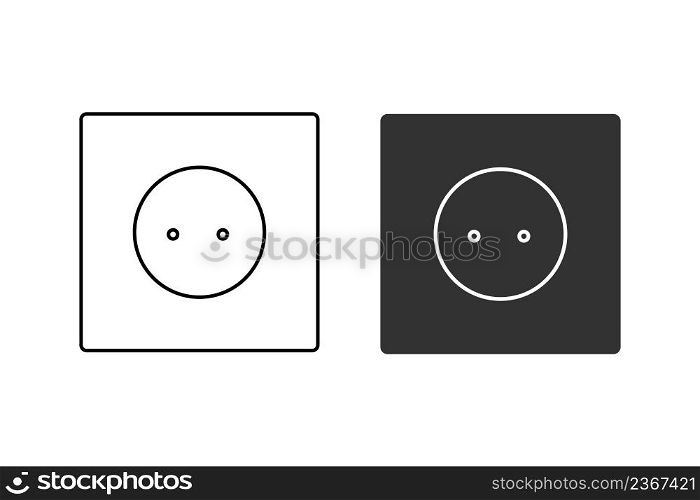 Outlet icon. Illustration of a white and black outlet for connecting electricity. Sign connector vector.