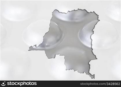 Outline congo map with transparent background of capsules symbolizing pharmacy and medicine