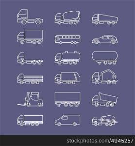 Outline icons cars. Vector illustration
