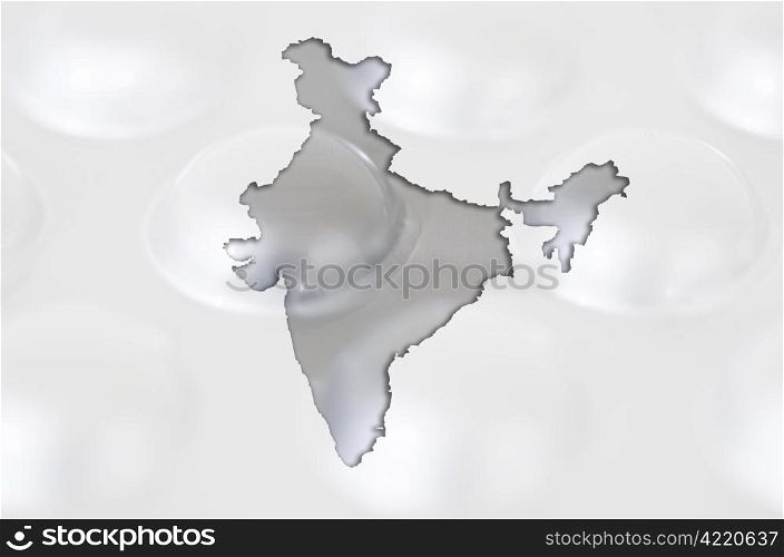 Outline india map with transparent background of capsules symbolizing pharmacy and medicine